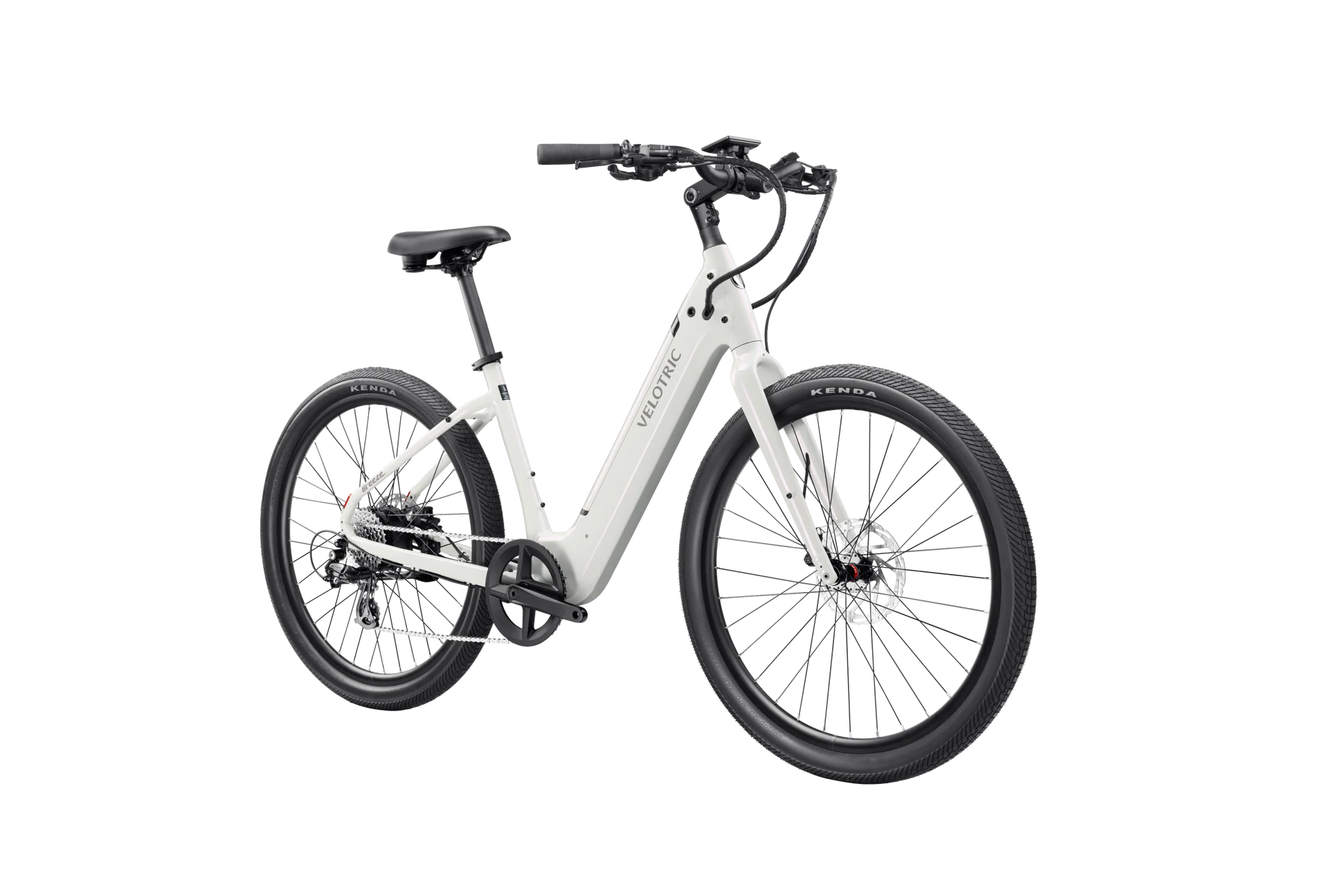 Velotric Breeze 1 electric bike in satin white, side view, against a plain background