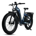 Classic blue eBike Cyke Lynx, side view, showcasing sleek frame and modern design