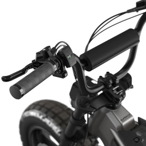 Super73 MZFT eMOTO eBike in Titanium Ore color, shown inside its original packaging box, product image number 4