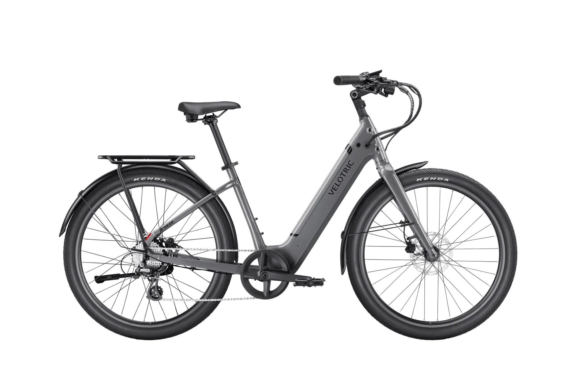 Velotric Breeze 1 eBike in Slate Gray, regular size, large frame, side view product image