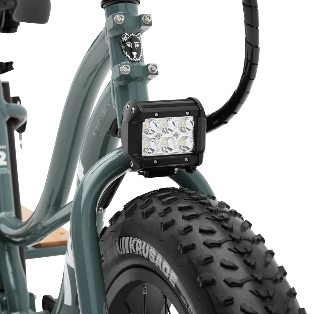 Black MURF Higgs Cargo Fat Tire eBike, side view, showcasing sturdy frame and large tires