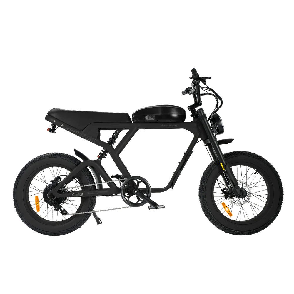 Black eBike Revi Cougar side view, showcasing sleek frame design and integrated battery