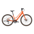 Velotric Tempo Mid Step eBike in Sunset Tangerine color, side view, against a plain background.