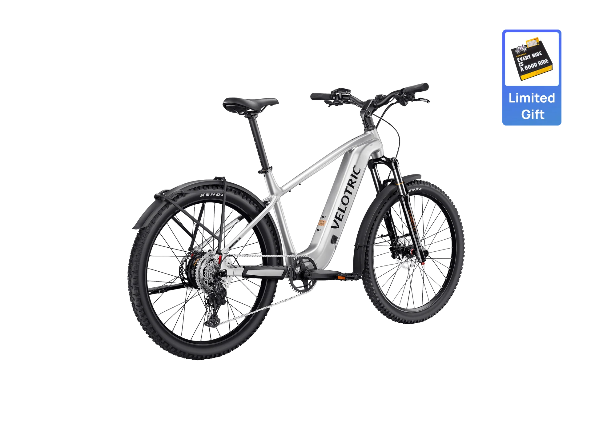 Velotric Summit 2 eBike in Glacial Silver, side view, showcasing frame design and components