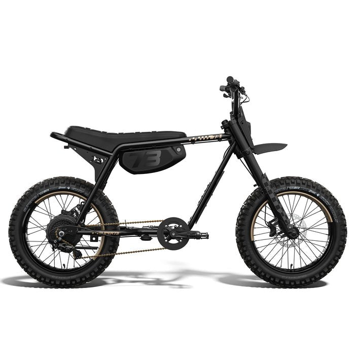 SUPER73 Z Adventure Series SE eBike in Blackout color, shown in its original packaging box.