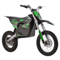 A black eBike Drift Hero 2500W dirt bike parked on a dirt trail, showcasing its rugged tires, sturdy frame, and powerful electric motor.