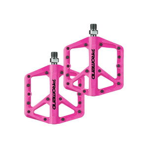 Pink nylon eBike pedals, side view, product image labeled "Pink 14"