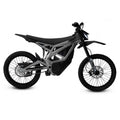 eMOTO Strike SRPNT X3 electric motorcycle in Graphite Gray, side view, parked on a plain background