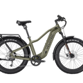 Olive green Velotric Nomad 2 eBike, high step frame, large size, side view on white background