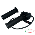 Product image of the eMoto Throttle featuring the Domino Full Twist Throttle with a 3-pin connector, shown in a close-up view.