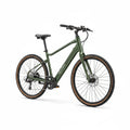Side view of the Velotric Tempo eBike in a studio setting, showcasing its step-through frame, rear rack, and upright handlebars.