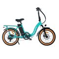 Turquoise eBike Revi Rebel.2 electric bicycle, side view, showcasing frame design and features