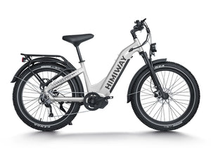 White Himiway D5 Pro Step Thru electric bike, side view, against a plain background