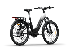 Himiway A7 Pro eBike in black and white gradient, side view, showcasing frame and design features