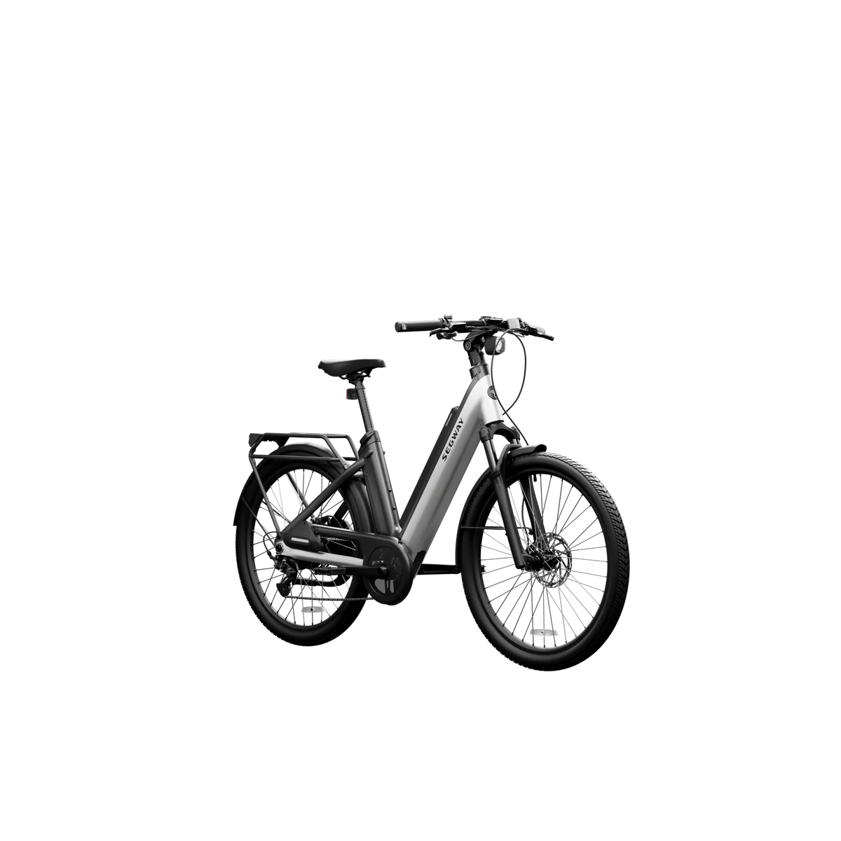 Segway Myon eBike in Skyscraper Gray, side view, showcasing sleek frame and modern design