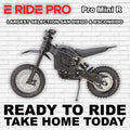 Black eMOTO eRide Pro Mini R electric dirt bike, side view, on white background