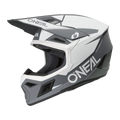 O'Neal 3 SRS eMOTO helmet in large size, black and cement color, front and side view