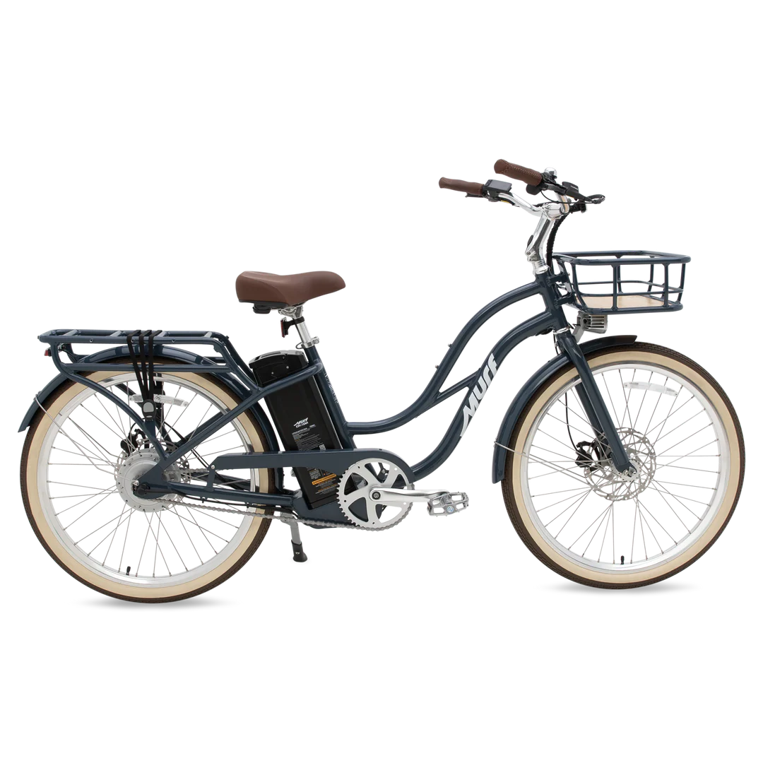Marine blue Murf Gigi 2.0 electric bike side view against a white background
