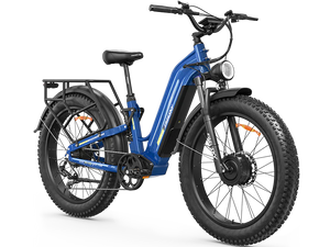 A black Freesky Ranger Air M-540 electric mountain bike with fat tires, front suspension, and a rear rack, displayed on a white background.