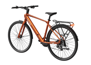 A black Mokwheel Flint eBike with fat tires, front suspension fork, and rear cargo rack, displayed on a white background.