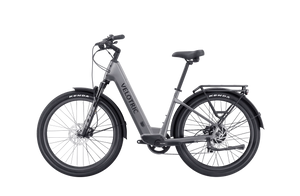Velotric Discover 2 electric bike in Stone Gray, side view, against a plain background