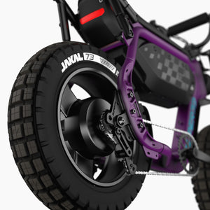 Super73 MZFT eMOTO eBike in Cullenberry color, shown in its original packaging box, product image number 5