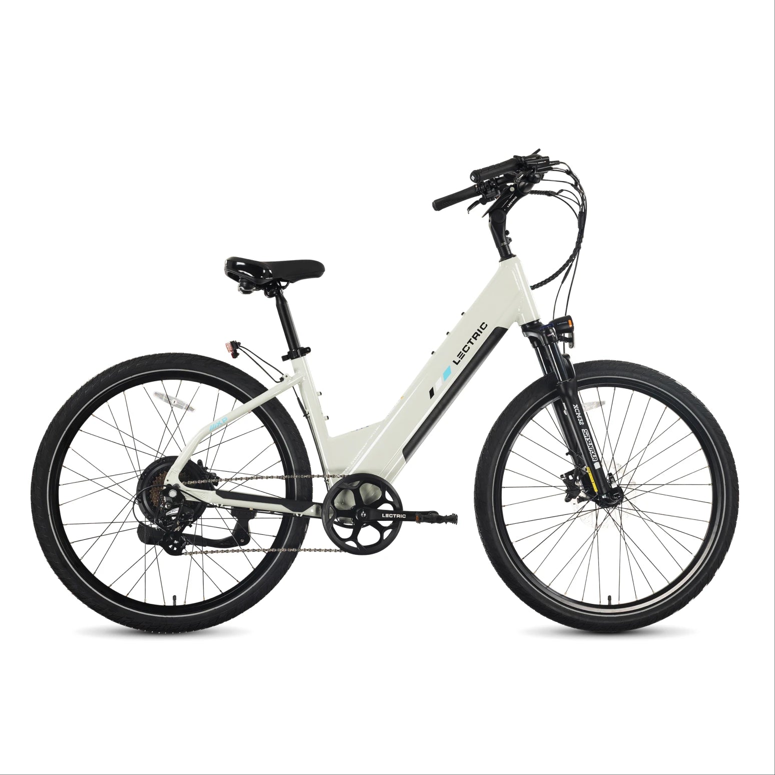 Lectric XPress 2 eBike in Stratus White, side view, against a plain background