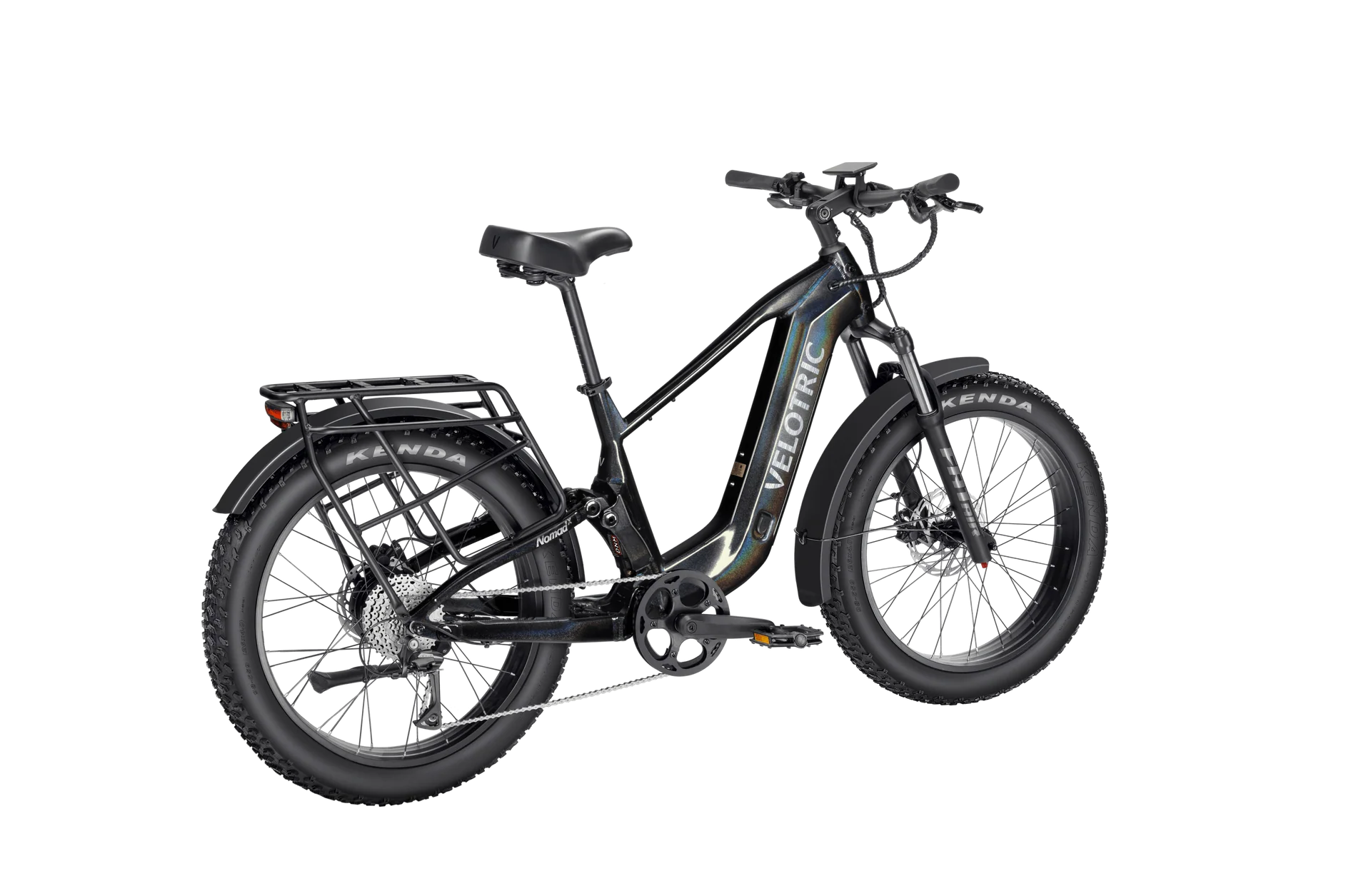 Velotric Nomad 2X High Step eBike in Obsidian color, side view, displayed against a plain background