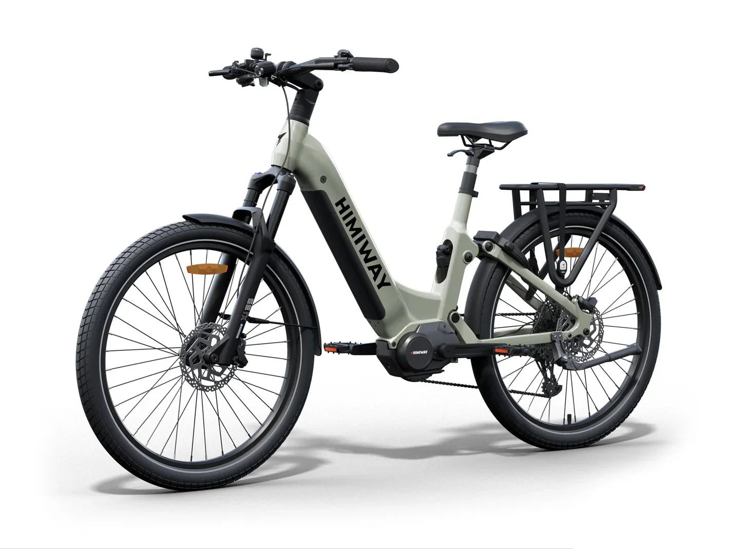 HIMIWAY A7 PRO 500W step-thru electric bike with 27.5x2.4 fat tires, beach cruiser style, shown in product image.