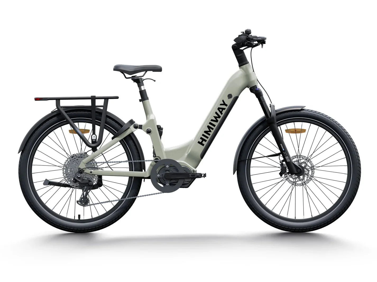HIMIWAY A7 PRO 500W Step-Thru electric bike, 27.5x2.4 fat tires, beach cruiser style, shown in product image