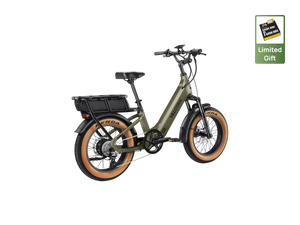 Side view of the Velotric GoMad eBike in matte black, showcasing its sturdy frame, thick tires, and integrated battery against a plain white background.