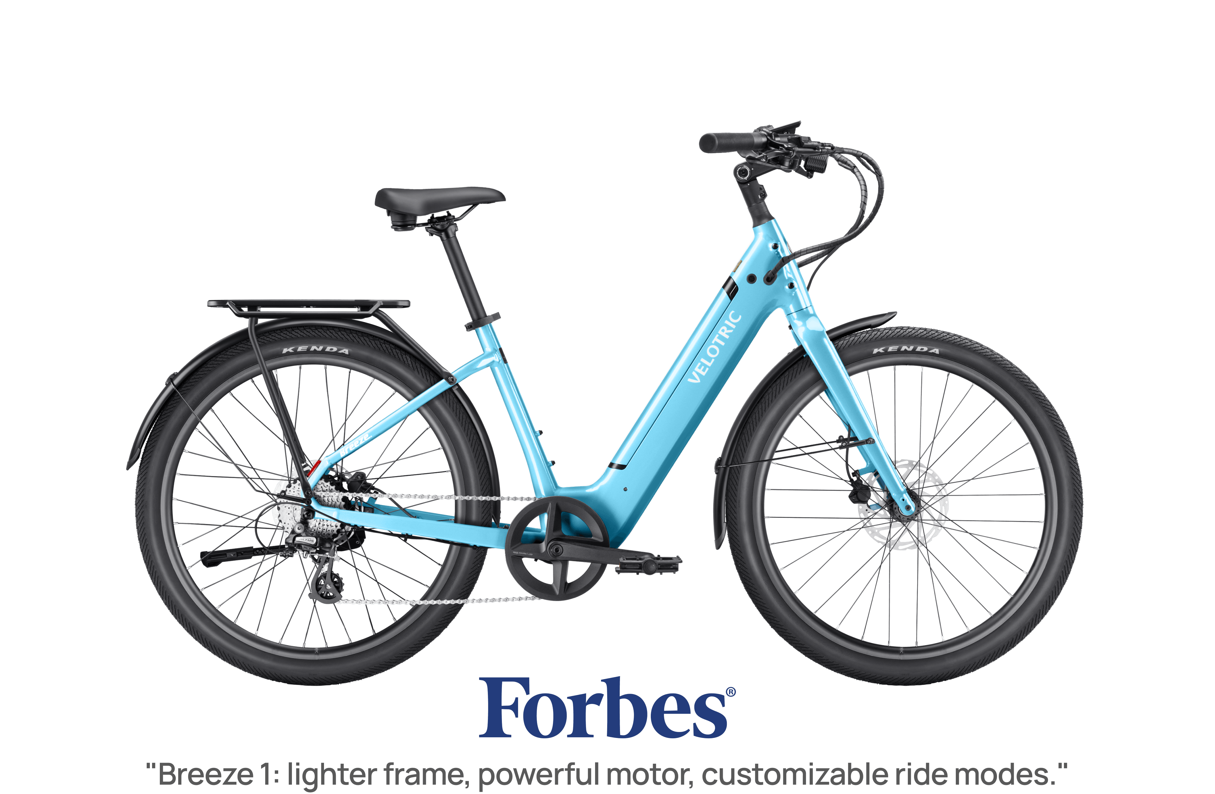 Velotric Breeze 1 eBike in Ocean Mist color, side view, against a plain background