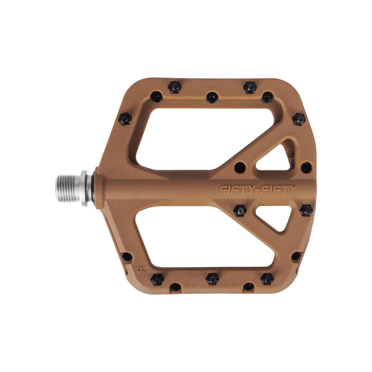 Brown nylon eBike pedal with textured surface, shown from a side angle against a plain background.