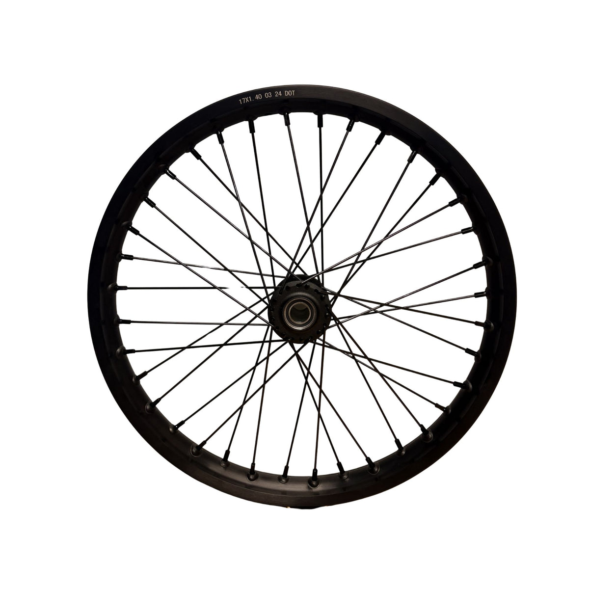 eMOTO Wheel 17" Front Type 1 - 17x1.4 Black Hub, Black Rim, Black Spokes