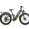 Green Freesky Wild Cat Ultra A-340 eBike, side view, showcasing frame design and tires