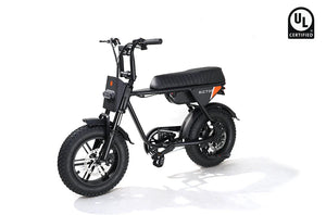 Black eBike Rictor Flexx packaged inside a box, product image showing the boxed black model.