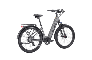 Velotric Discover 2 electric bike in Stone Gray, side view, against a plain background