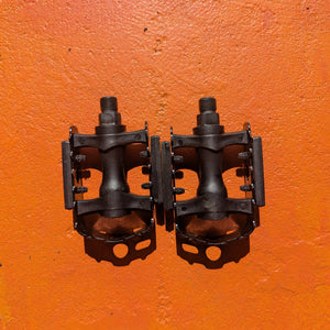 Close-up of metal eBike pedals in Style 5, featuring a sturdy, textured surface and a sleek, modern design.