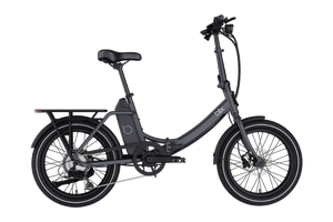 Blix Vika X electric folding step-thru eBike in gray, 500W compact design, product image