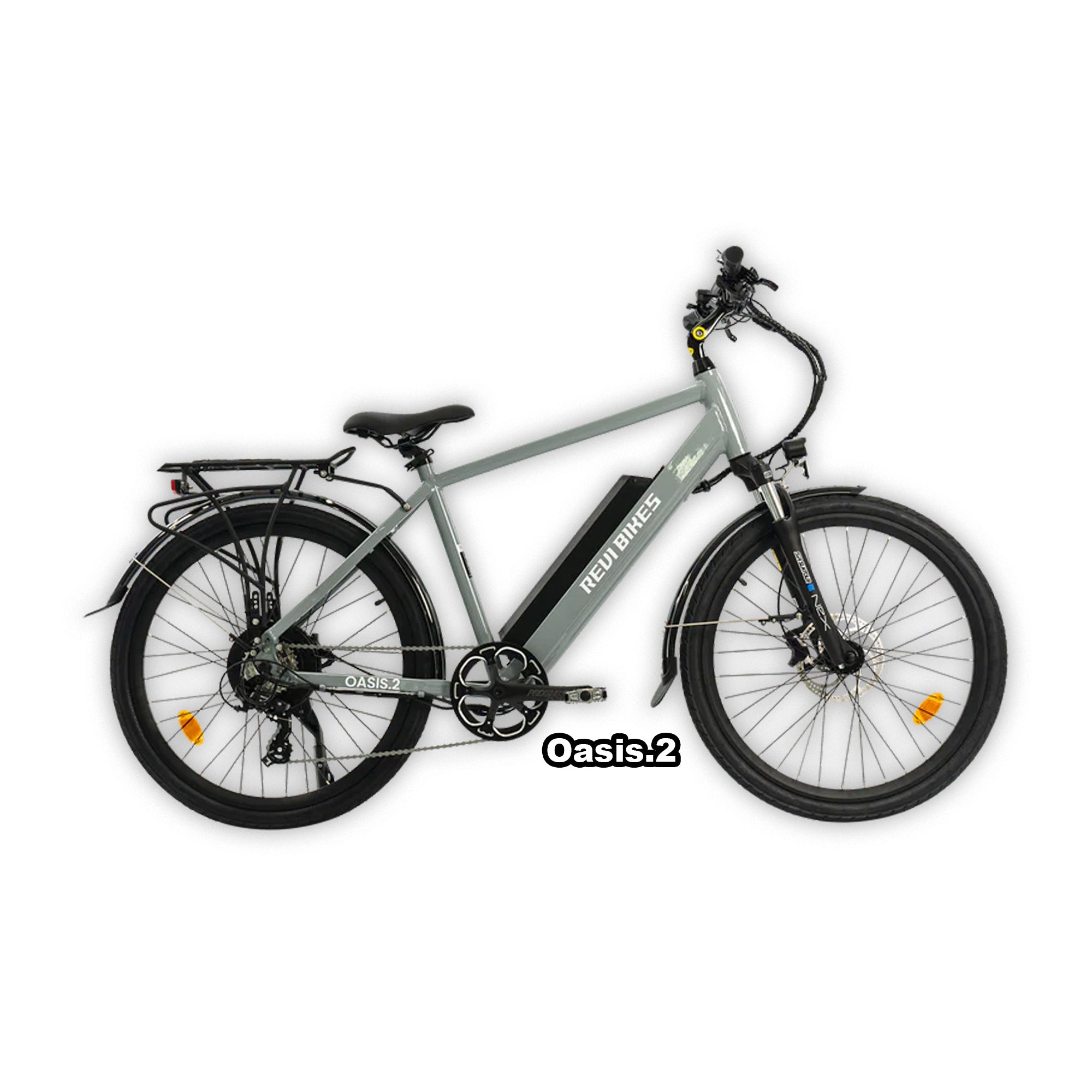 Gray eBike Revi Oasis.2 in its original packaging box