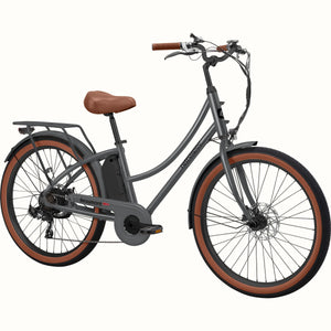 Retrospec Beaumont Rev 3 electric bike in matte graphite color, side view, against a plain background