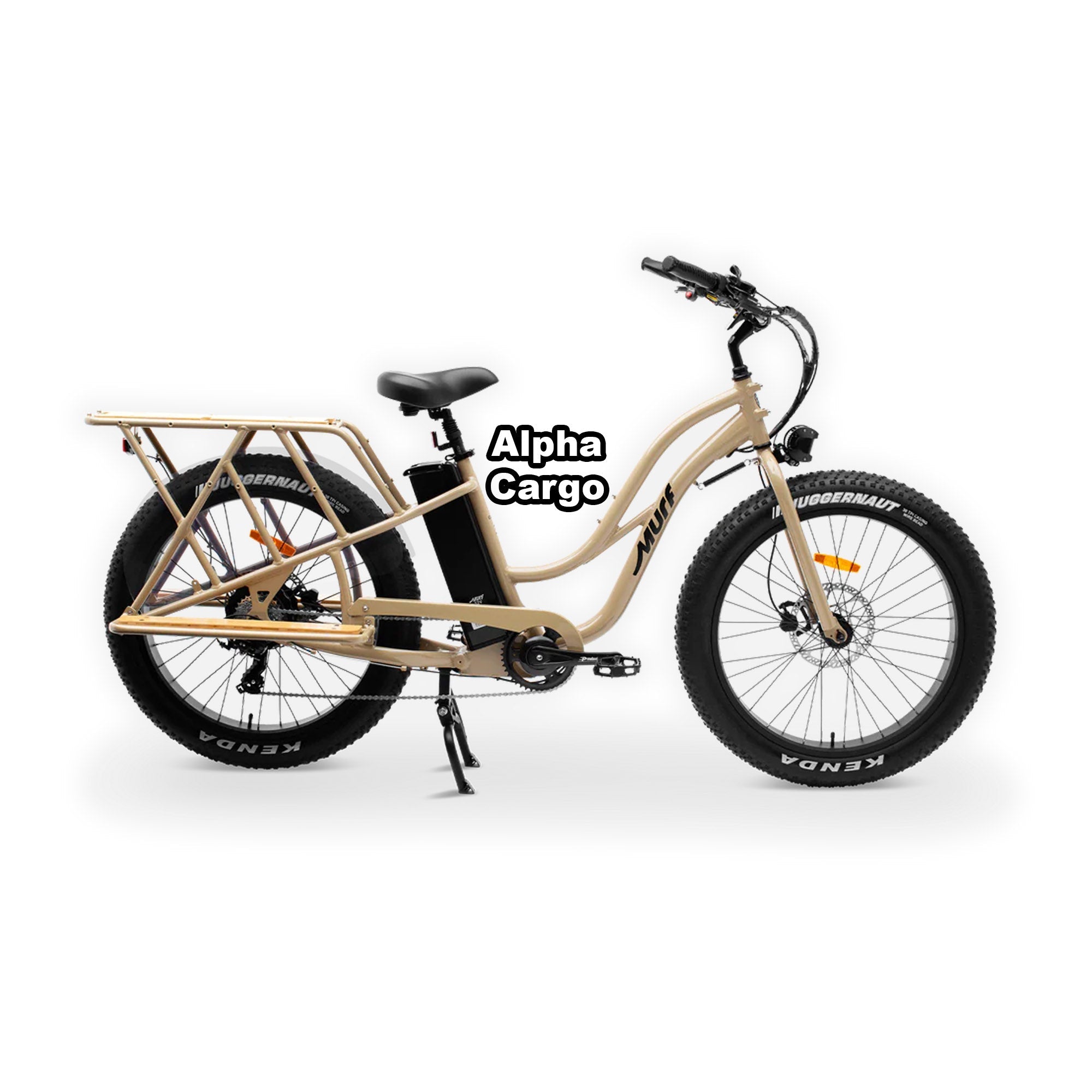eBike Murf Alpha Cargo in sand color packaged inside a shipping box