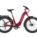 Velotric Nomad 2 eBike in cranberry color, step-thru frame, regular large size, side view