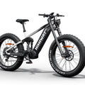 Himiway D7 electric bike in black and white gradient color, side view, showcasing frame design and large tires