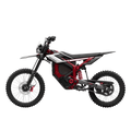 A red eMOTO Segway Xaber 300 electric motorcycle parked on a velvet-textured surface, showcasing its sleek design and modern features.