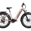 Mokwheel Basalt 2.0 Step Thru eBike in Crystal Pink, side view, against a white background