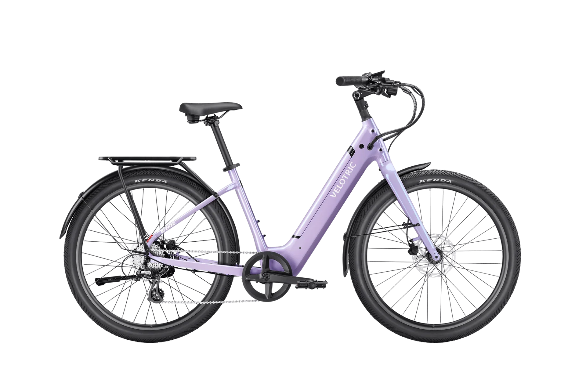 Velotric Breeze 1 eBike in Violet Haze color, regular large size, side view product image