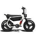 Super73 MZFT SE Baja eMOTO eBike in box, showing packaged components and accessories