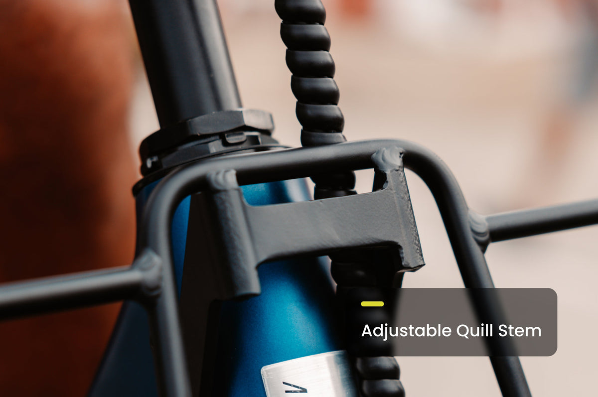 Aventon Abound SR electric cargo bike in side profile, showcasing its sturdy frame, rear cargo rack, and step-through design.