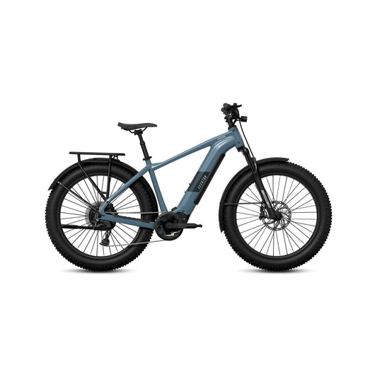 Aventon Aventure M electric bike in Pacific blue, side view, displayed on a white background